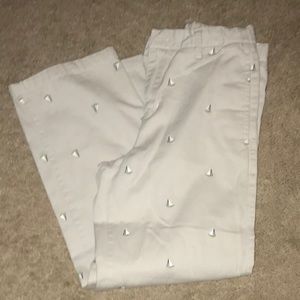 Hartstrings Embroidered Sailboat Khaki Pants